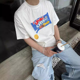 Men Vintage T-Shirts Vintage Old Short Sleeve Cartoon Print T-Shirt Vintage Casual