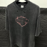 Men Vintage T-Shirts SAINT MICHAEL "HARLEY DAVIDSON" Washed Black Tee