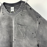Mens Vintage T-Shirts SAINT Wasteland Style Ripped Washing Techniques T-Shirts