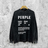 Purple Brand Distressed Long Sleeve Shirt Fashion Distressed Loose Long-sleeved Top