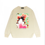 Purple Brand Long Sleeve T-Shirt Fashion Loose Long Sleeve Top