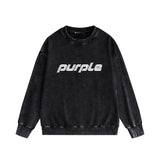 Purple Brand Distressed Sweatshirt Retro Vintage Crew Neck Sweater