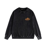 Purple Brand Distressed Sweatshirt Retro Vintage Crew Neck Sweater