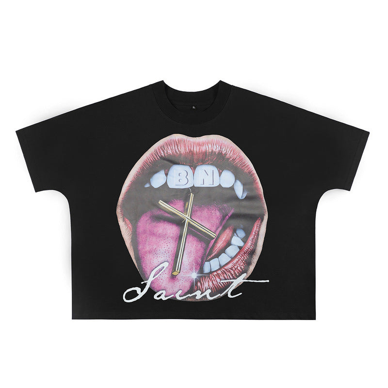 Mixed Emotion T-Shirt MIXED EMOTION Boxy Crew Neck Loose Short Sleeve