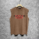 Purple Brand Distressed Tank T Shirts Distressed Sleeveless T-shirt Vest