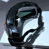 Trendy punk glasses diamond windproof