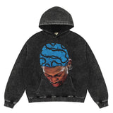 Mens Vintage T-Shirts Vintage Washed Old Hooded Print