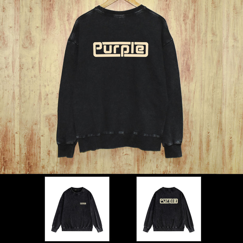 Purple Brand Distressed Sweatshirt Retro Vintage Crew Neck Sweater