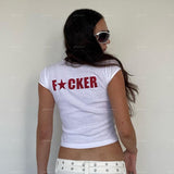 Vintage Y2g Shirts Summer Sexy Exposed Short-Sleeved T-shirt for Women Summer