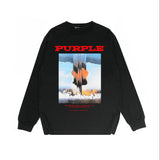 Purple Brand Long Sleeve T-Shirt Fashion Loose Long Sleeve Top