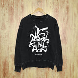 Purple Brand Distressed Sweatshirt Retro Vintage Crew Neck Sweater