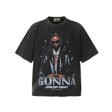 Men Vintage T-Shirts "One of Wun" Gunna Washed Distressed T-Shirts