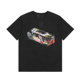 Vlone T Shirt Spring Summer Cartoon Pattern Big V Letter Crew Neck