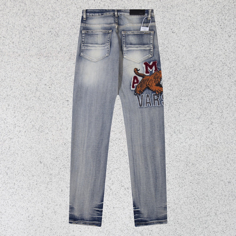 Amiri Jeans Tiger Embroidery Casual Jeans