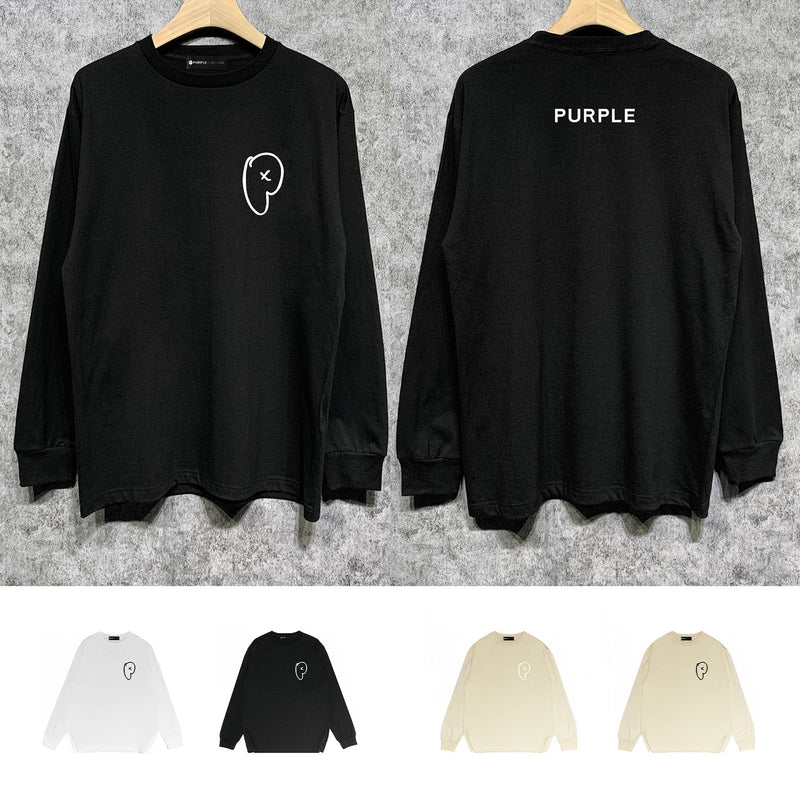 Purple Brand Long Sleeve T-Shirt Fashion Loose Long Sleeve Top