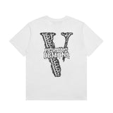 Vlone T Shirts Summer European and American Men and Women Couple Personality Fashion Short Sleeve
