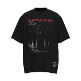 Men Vintage T-Shirts Vintage Vintage Battle of the Gods Wash T-Shirt Loose Short Sleeves