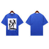 Purple Brand T Shirts Spot Purple Br Summer Cotton Double Yarn Crew Neck Short Sleeve