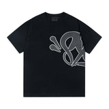 Synaworld T Shirts central cee Short Sleeve Classic Letter Print Loose Casual T-Shirt