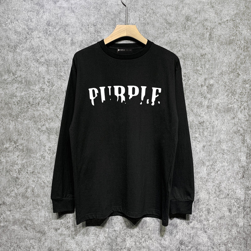 Purple Brand Long Sleeve T-Shirt Fashion Loose Long Sleeve Top