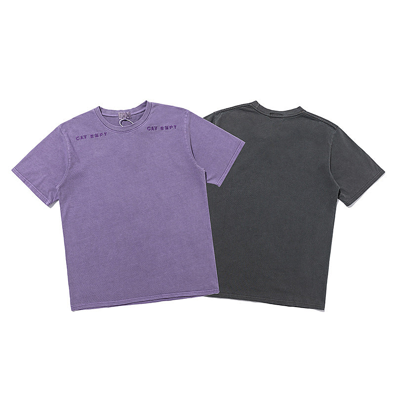 C.e t shirts washed batik round neck pullover men's and women's short sleeves