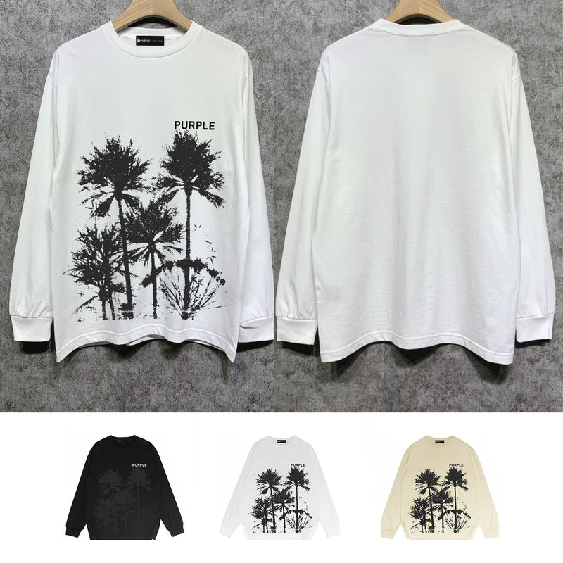 Purple Brand Long Sleeve T-Shirt Fashion Loose Long Sleeve Top