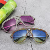 Trendy punk glasses diamond retro