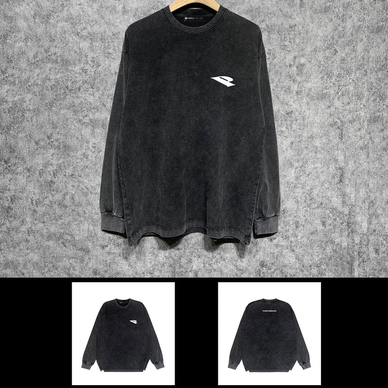 Purple Brand Distressed Long Sleeve Shirt Fashion Distressed Loose Long-sleeved Top