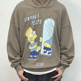 Mens Vintage T-Shirts Vintage Hooded Loose Sweater Vintage Simpson Trendy Brand Vintage