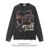 Nba Long Sleeve Shirt Washed Old Long Sleeve T-shirt Loose Street Cotton