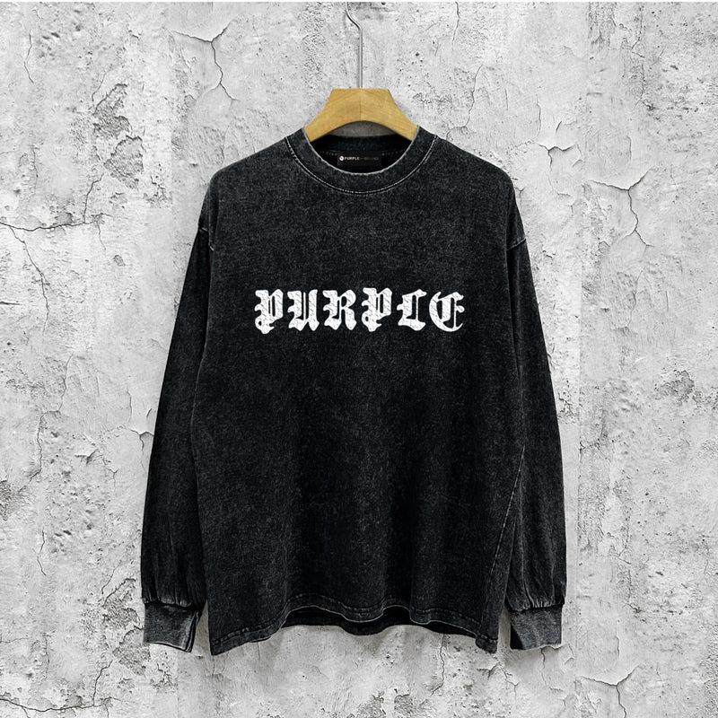 Purple Brand Distressed Long Sleeve Shirt Fashion Distressed Loose Long-sleeved Top