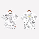 Denim Tears T Shirts D.T Kapok Full Printed Graffiti Printing Short Sleeve T-shirt