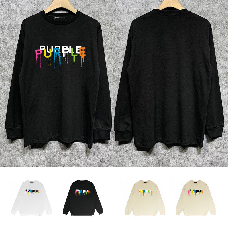 Purple Brand Long Sleeve T-Shirt Fashion Loose Long Sleeve Top