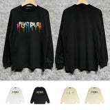 Purple Brand Long Sleeve T-Shirt Fashion Loose Long Sleeve Top