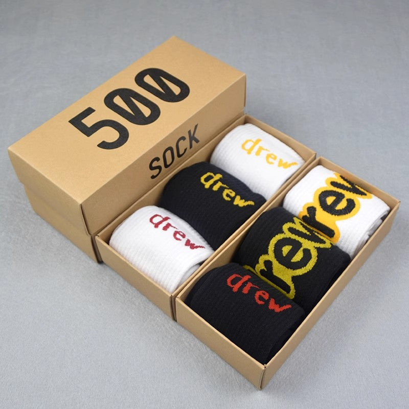 Men socks spring and summer drew smiley face