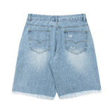 Gallery Dept Denim Shorts Washed Hand Painted Ink Splashed Denim Shorts