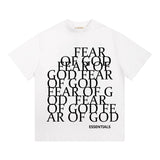 Fog Essentials T Shirts Spring/Summer FOG Letter Pattern Crew Neck Short Sleeves