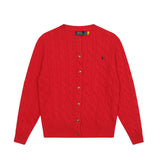 Ralph Lauren Knitted sweaters ruff pony standard twist wool crew neck knitted cardigan