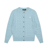 Ralph Lauren Knitted sweaters ruff pony standard twist wool crew neck knitted cardigan