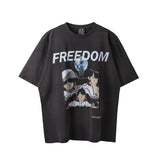Mens Vintage T-Shirts vintage Washed Old Short Sleeves Loose Crew Neck