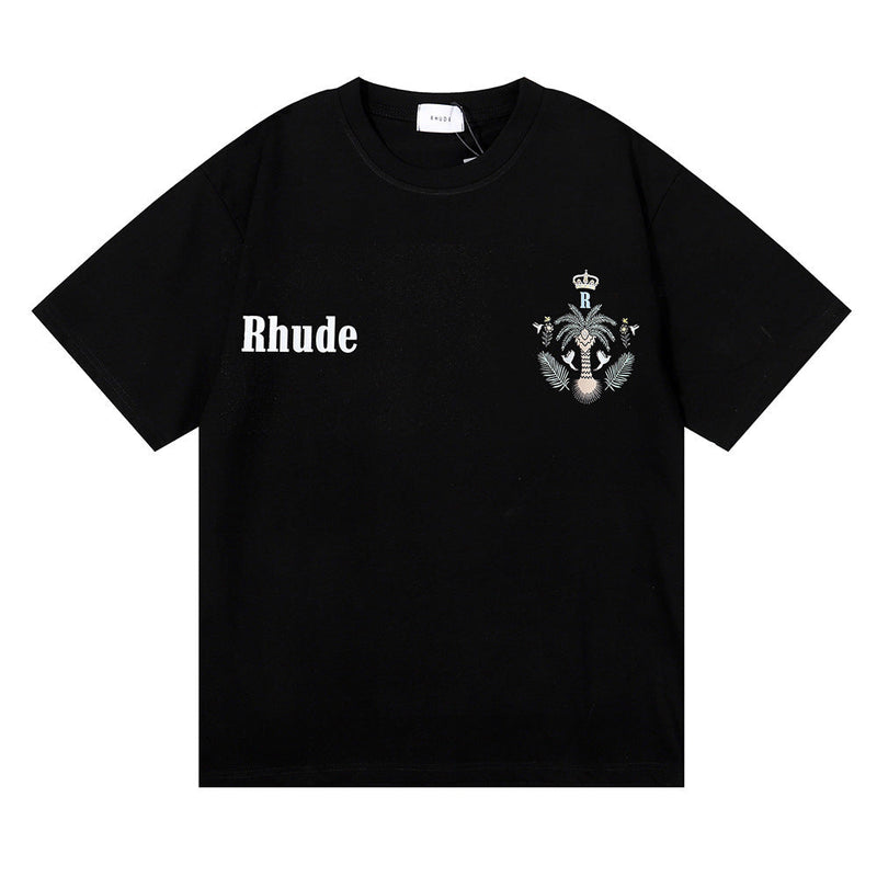 Rhude T Shirt Micro Standard Island Coconut Tree Print Short Sleeve T-Shirt