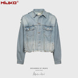 MIJKO Mens Jacket Unisex Denim Jacket