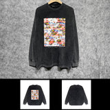 Purple Brand Distressed Long Sleeve Shirt Fashion Distressed Loose Long-sleeved Top