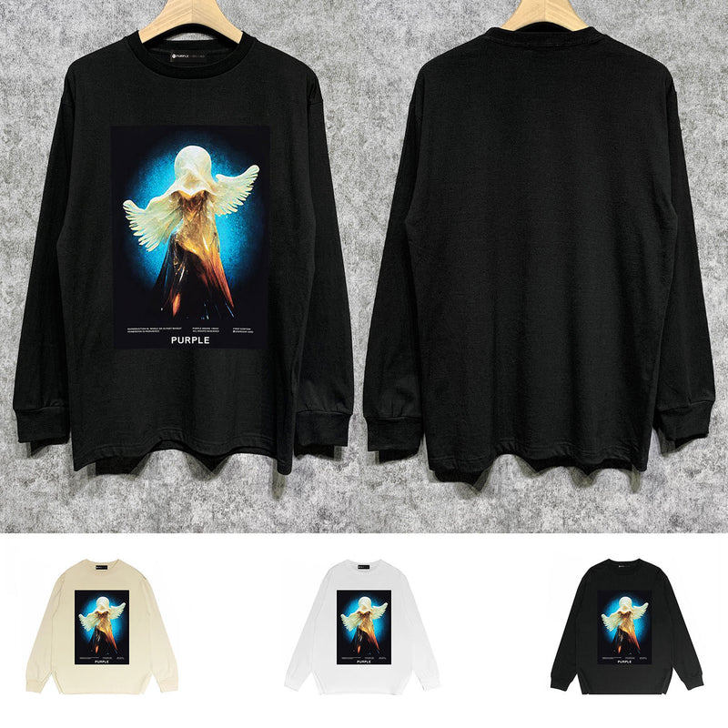 Purple Brand Long Sleeve T-Shirt Fashion Loose Long Sleeve Top