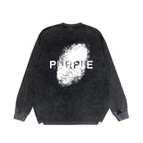 Purple Brand Distressed Long Sleeve Shirt Fashion Distressed Loose Long-sleeved Top
