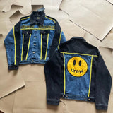 Drew House Jacket Splicing Embroidered Letter Denim Jacket