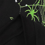Sp5der Hoodie Spider Web Star Printed Casual Fleece-lined