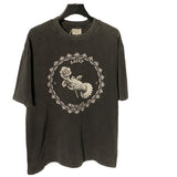 Mens Vintage T-Shirts SAINT MICHAELFOG White Dove Washed Short Sleeves