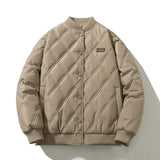 Men Vintage Jackets Loose Rhombus Cotton Vintage Baseball Jacket