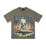 Mixed Emotion T-Shirt Alien~ Paleo Print Summer~~ Short Sleeve